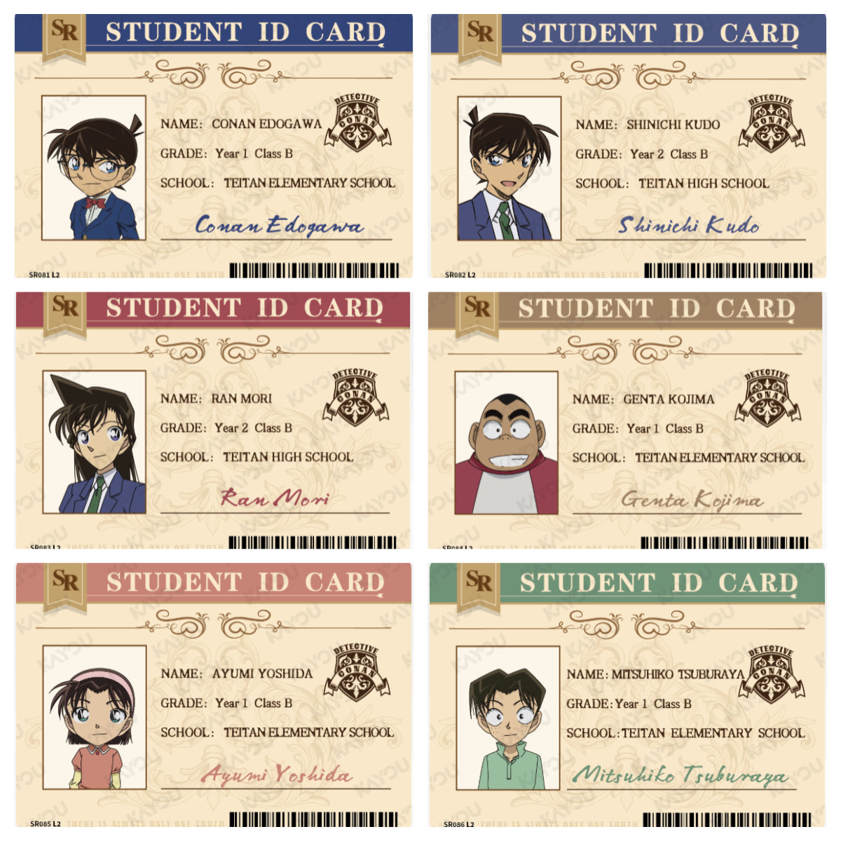 KAYOU Detective Conan L1/L2 SR/R/N Card (Tier4 Box)